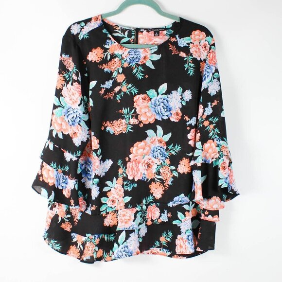 Zac & Rachel Woman Floral Blouse - P2P 21 1/2" - Picture 1 of 7